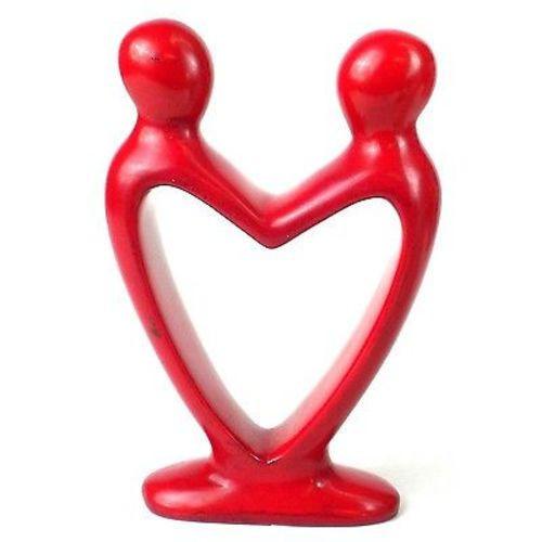 Handcrafted Soapstone Lover's Heart Sculpture in Red - Smolart