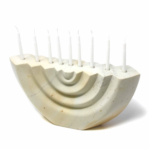 Soapstone White Menorah - Smolart