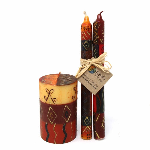 Single Boxed Hand-Painted Pillar Candle - Bongazi Design - Nobunto