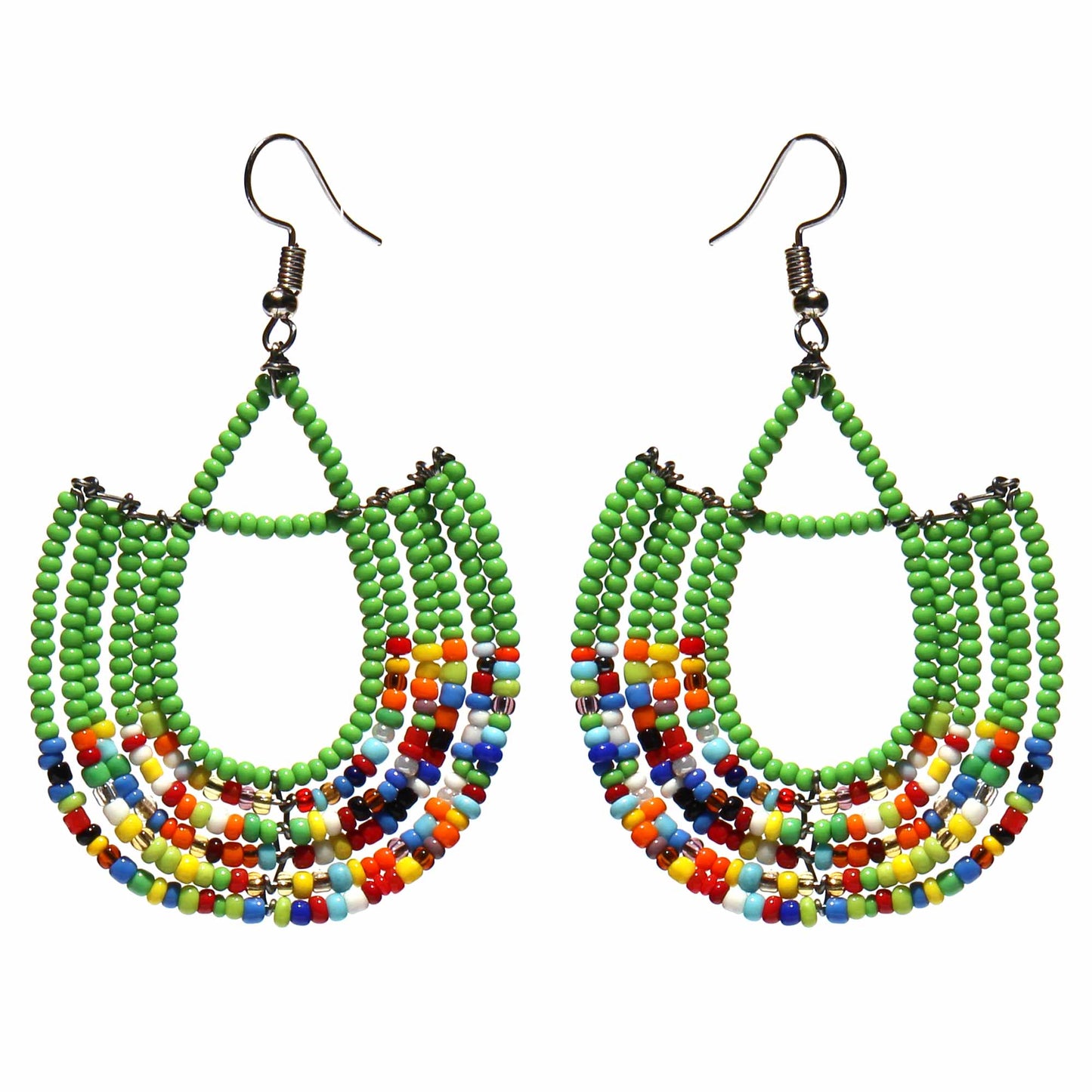 Maasai Bead Basket Dangle Earrings