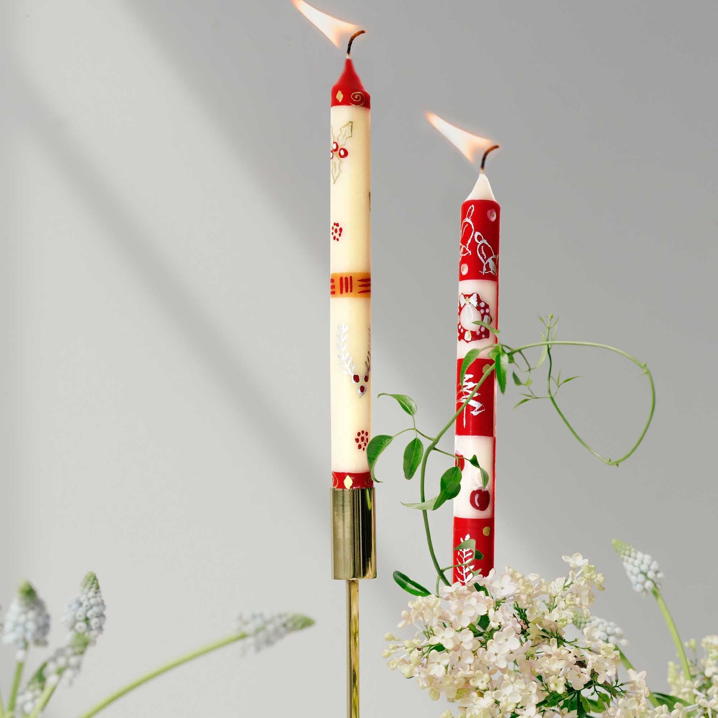 Tall Hand Painted Candles - Three in Box - Kimeta Design - Nobunto