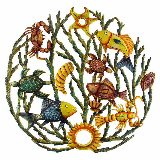 Painted Sea life Metal Wall Art - Croix des Bouquets